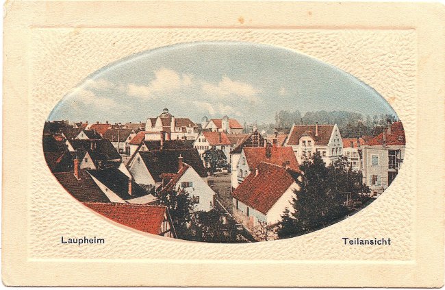 Laupheim, Teilansicht (Vorderseite der Ansichtskarte)