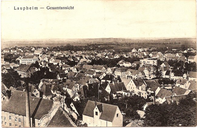 Laupheim - Gesamtansicht (Vorderseite der Ansichtskarte)