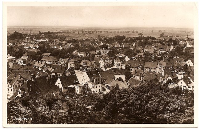 Laupheim, Teilansicht (Vorderseite der Ansichtskarte)