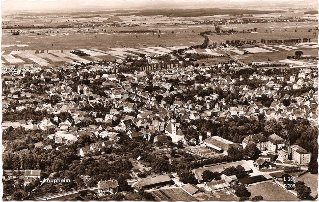 Laupheim, Teilansicht (Vorderseite der Ansichtskarte)