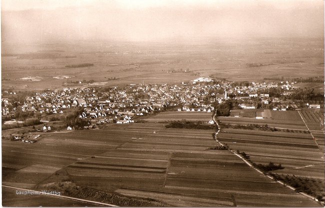 Laupheim/Württbg. , Gesamtansicht (Vorderseite der Ansichtskarte)