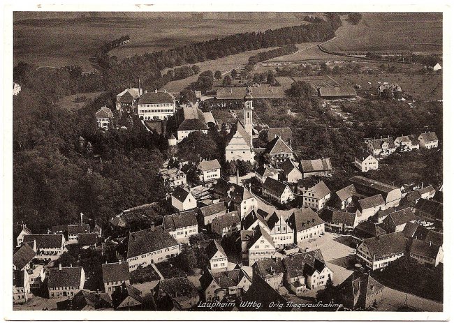 Laupheim Wttbg. Orig. Fliegeraufnahme (Vorderseite der Ansichtskarte)