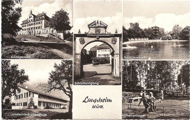 Laupheim Württ. (Vorderseite der Ansichtskarte)