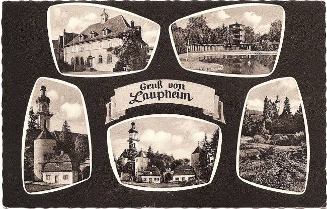 Gruß von Laupheim (Vorderseite der Ansichtskarte)