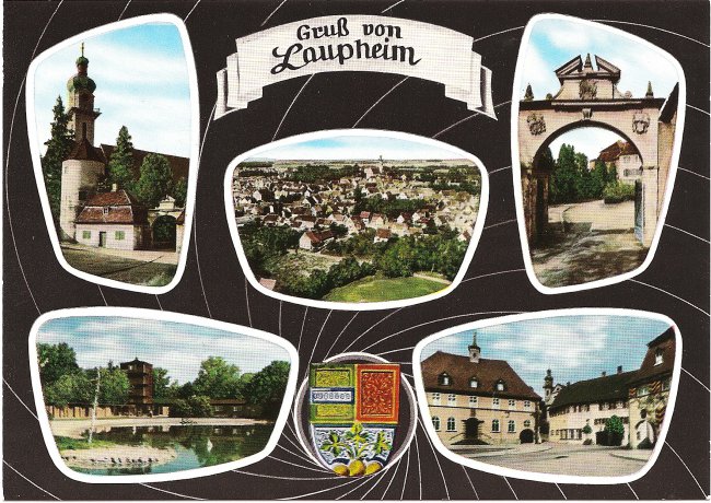 Gruß von Laupheim (Vorderseite der Ansichtskarte)