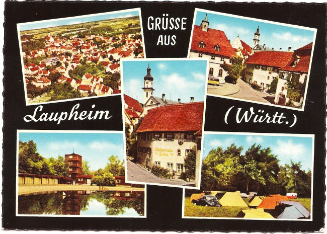 Grüsse aus Laupheim (Württ.) (Vorderseite der Ansichtskarte)