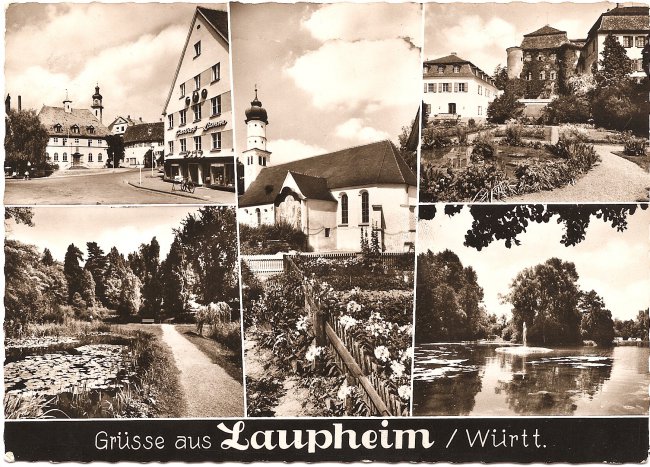 Grüsse aus Laupheim / Württ. (Vorderseite der Ansichtskarte)