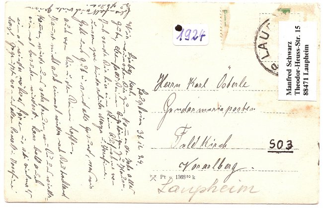 Städtischer Kindergarten (Rückseite der Ansichtskarte)