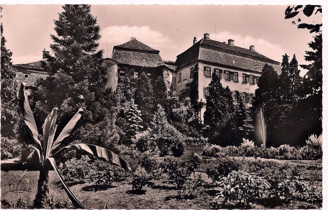 Schloss Großlaupheim (Vorderseite der Ansichtskarte)