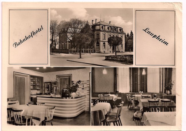 Bahnhofhotel Laupheim (Vorderseite der Ansichtskarte)