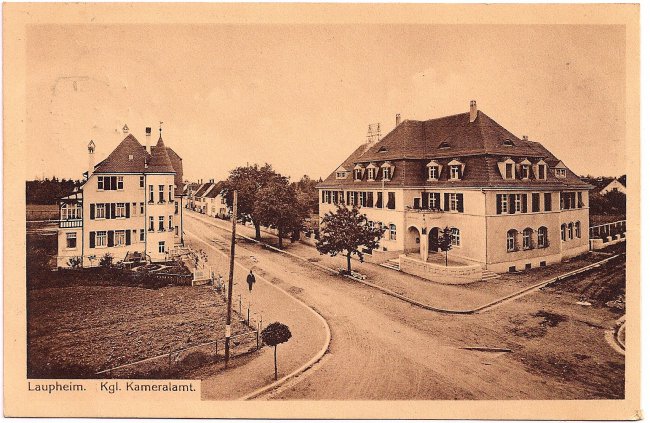 Laupheim Kgl. Kameralamt (Vorderseite der Ansichtskarte)