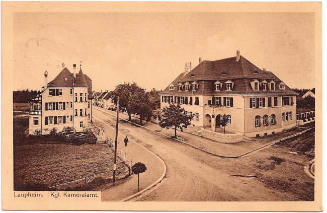 Laupheim Kgl. Kameralamt (Vorderseite der Ansichtskarte)