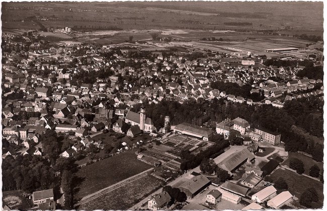 Laupheim / Württ. Schwimmbad (Vorderseite der Ansichtskarte)