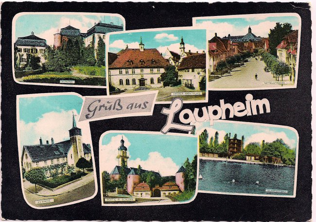 Gruß aus Laupheim (Vorderseite der Ansichtskarte)
