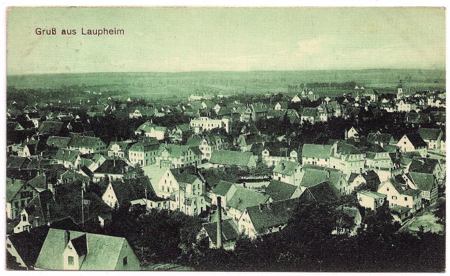 Gruß aus Laupheim (Vorderseite der Ansichtskarte)