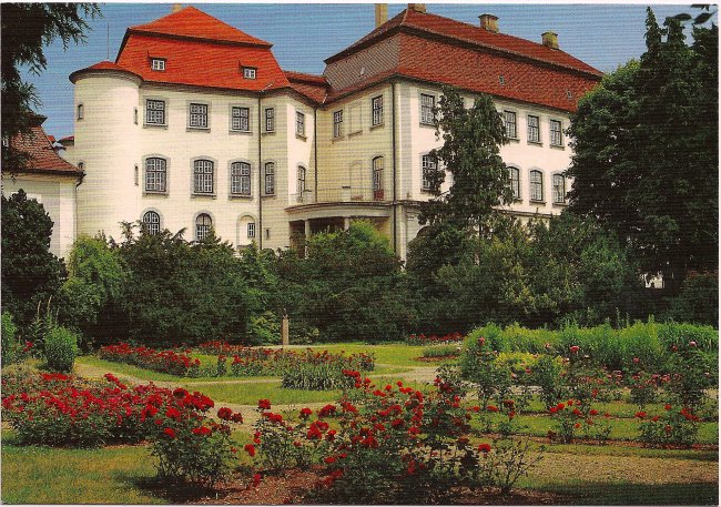 Schloss Großlaupheim (Vorderseite der Ansichtskarte)