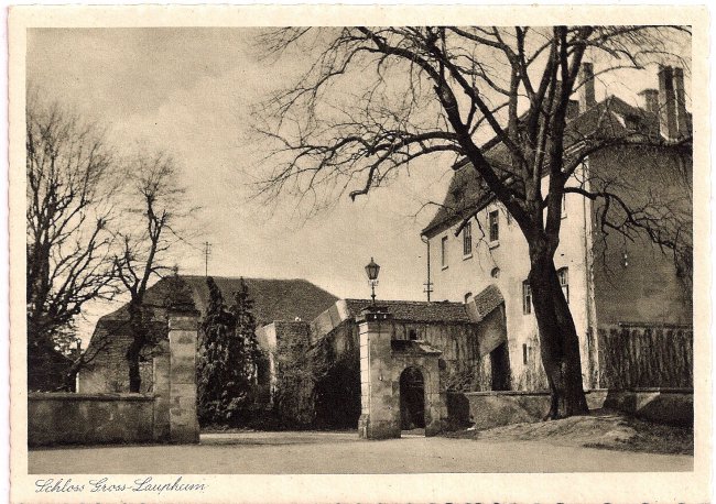 Schloss Großlaupheim (Vorderseite der Ansichtskarte)