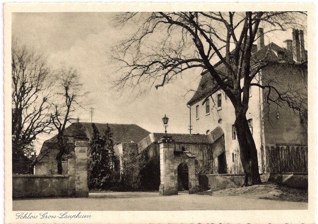 Schloss Großlaupheim (Vorderseite der Ansichtskarte)