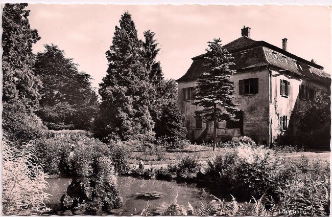 Schloss Großlaupheim (Vorderseite der Ansichtskarte)