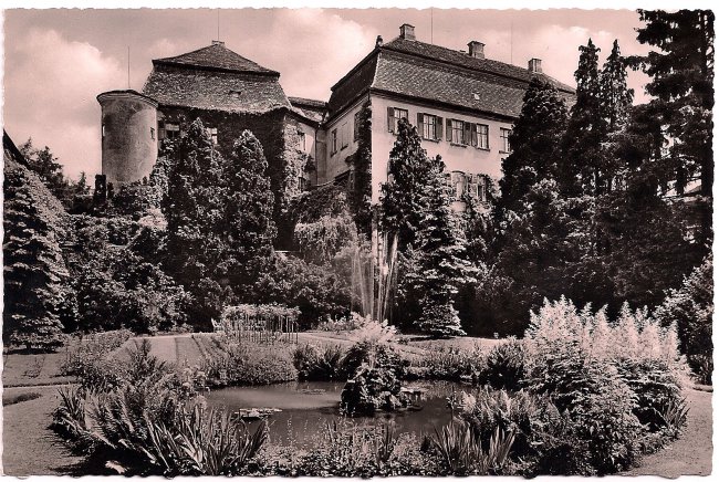 Schloss Großlaupheim (Vorderseite der Ansichtskarte)