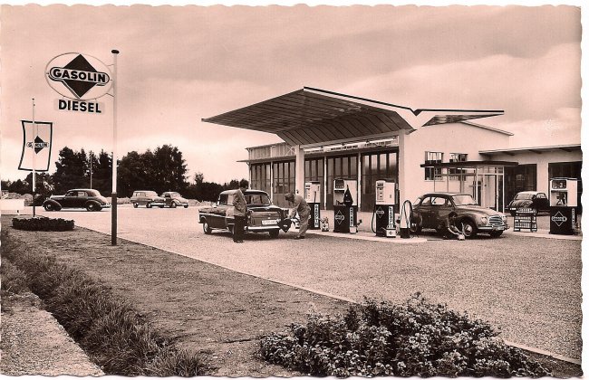 Gasolin – Großtankstelle (Vorderseite der Ansichtskarte)