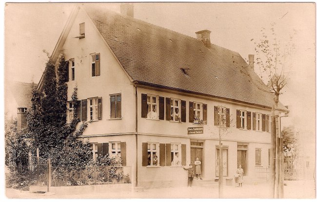 Bäckerei Burkert (Vorderseite der Ansichtskarte)