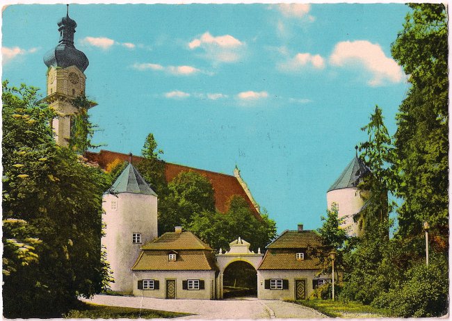 Laupheim Schloss Großlaupheim Peter und Paul-Kirche (Vorderseite der Ansichtskarte)