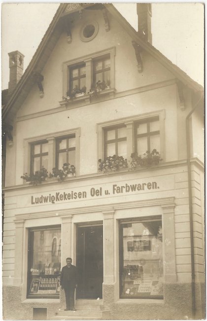 Ludwig Kekeisen Oel u. Farbwaren (Vorderseite der Ansichtskarte)