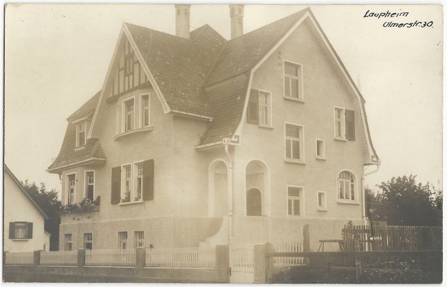 Laupheim Ulmerstr. 30 (Vorderseite der Ansichtskarte)