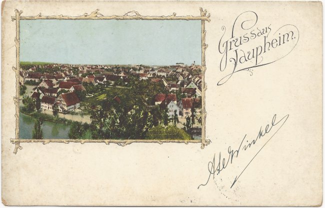 Gruss aus Laupheim (Vorderseite der Ansichtskarte)