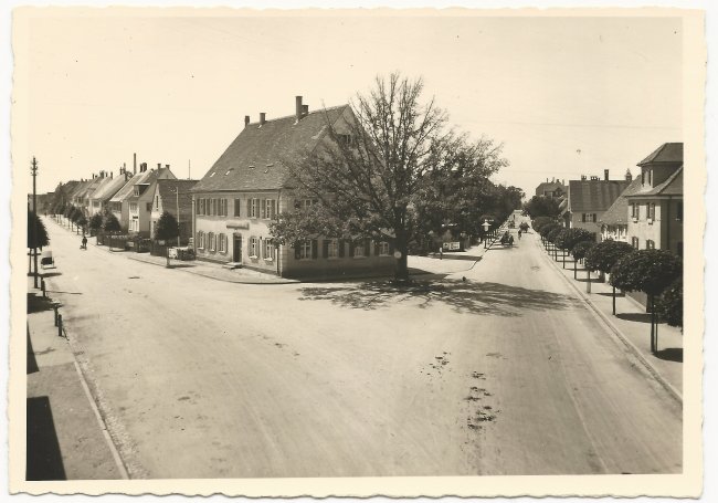 Kapellenstrasse / Ulmer Straße 1935 (Vorderseite der Ansichtskarte)