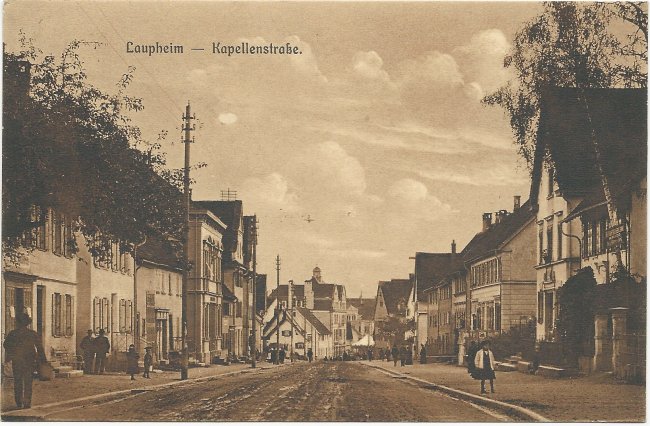 Laupheim - Kapellenstraße (Vorderseite der Ansichtskarte)