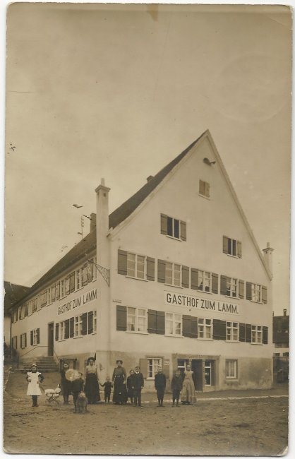 Gasthof zum Lamm (Vorderseite der Ansichtskarte)