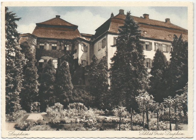 Laupheim Schloss Gross-Laupheim (Vorderseite der Ansichtskarte)