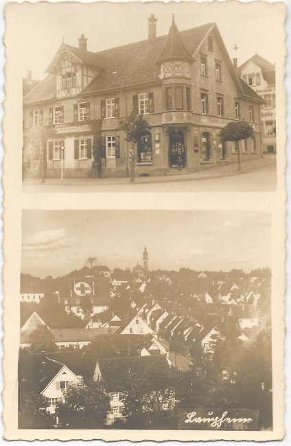 Laupheim / Colonial- u. Materialwaren F. X. Stumpp (Vorderseite der Ansichtskarte)