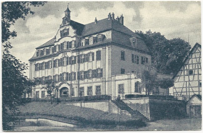 Laupheim Schloss Klein-Laupheim (Vorderseite der Ansichtskarte)