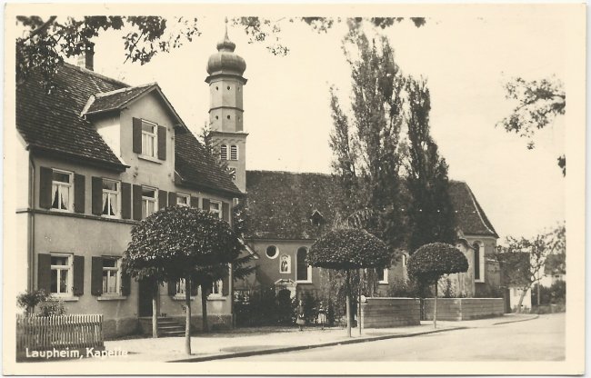 Laupheim, Kapelle (Vorderseite der Ansichtskarte)