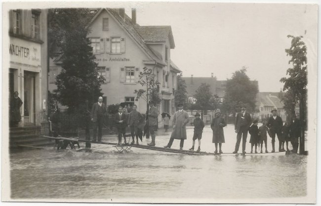 Hochwasserkatastrophe 1926 (Vorderseite der Ansichtskarte)