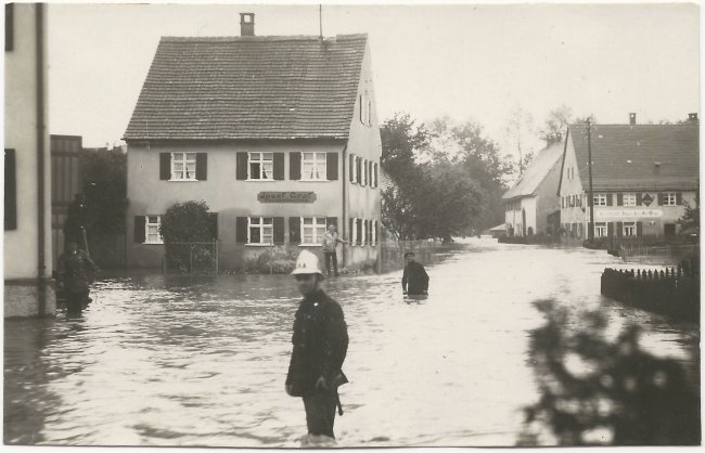 Hochwasserkatastrophe 1926 (Vorderseite der Ansichtskarte)