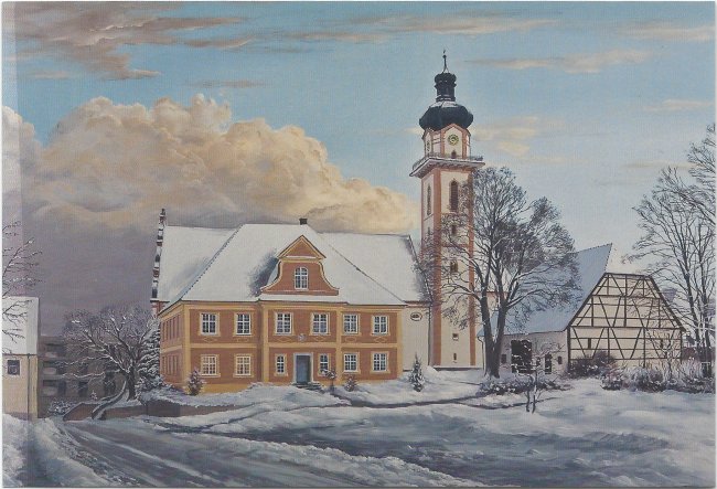 Laupheim - Katholische Pfarrkiche St. Peter und Paul (Vorderseite der Ansichtskarte)