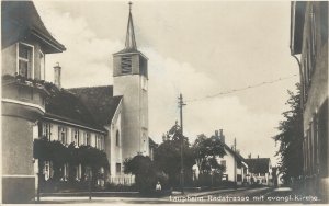 Laupheim, Radstraße mit evangl. Kirche Laupheim, Radstraße mit evangl. Kirche
