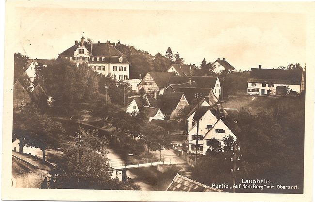 Laupheim Partie \"Auf dem Berg\"  mit Oberamt – Vorderseite