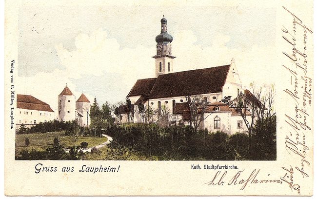 Gruß aus Laupheim Kath. Stadtpfarrkirche – Vorderseite