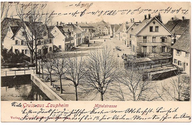 Gruss aus Laupheim, Mittelstraße – Vorderseite