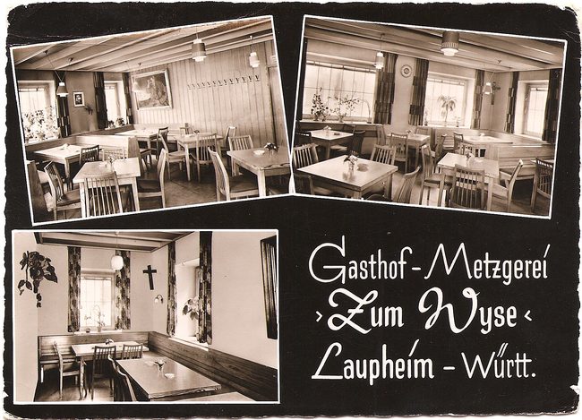 Gasthof - Metzgerei \\\"Zum Wyse\\\", Laupheim - Württ. – Vorderseite
