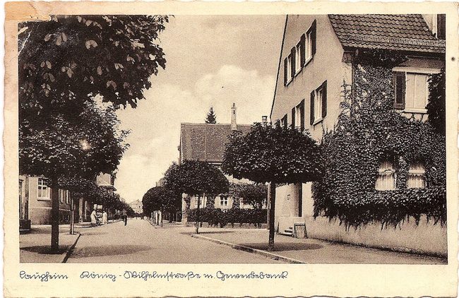 Laupheim, König-Wilhelmstraße m. Gewerbebank – Vorderseite