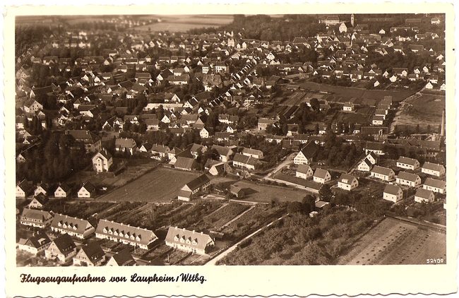 Flugzeugaufnahme von Laupheim/Wttbg. – Vorderseite