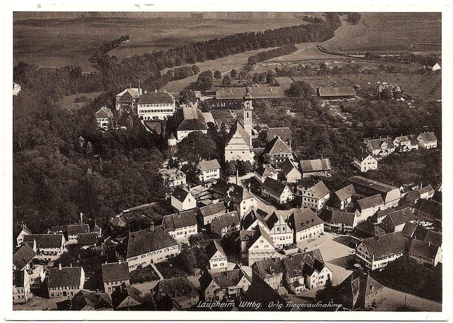 Laupheim Wttbg. Orig. Fliegeraufnahme – Vorderseite