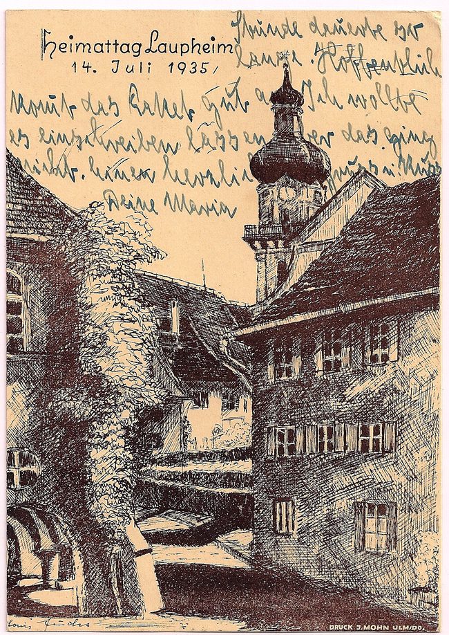 Heimattag Laupheim, 14. Juli 1935 – Vorderseite