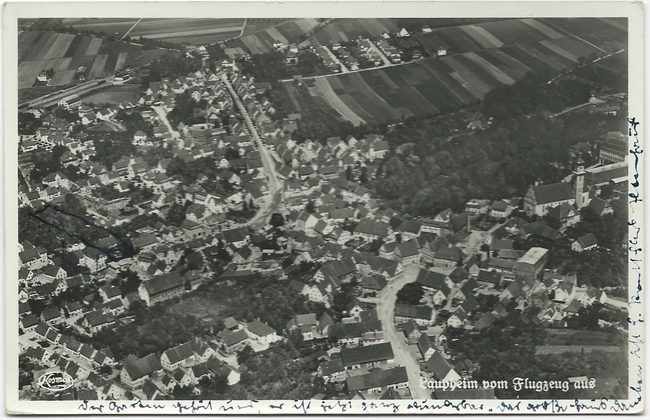 Laupheim vom Flugzeug aus – Vorderseite